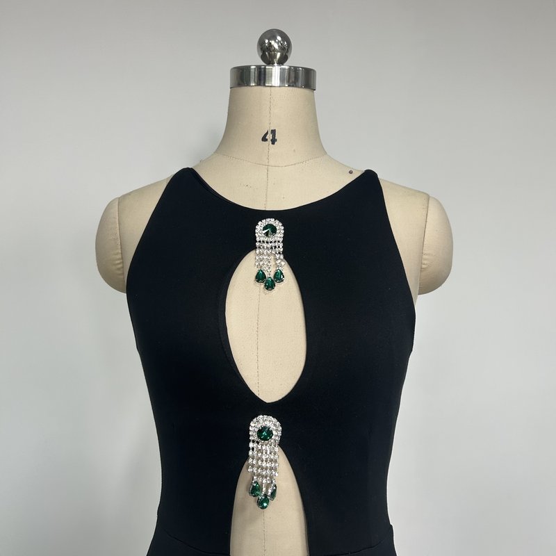 Cutout Gem Embellished Halter Gown H6666