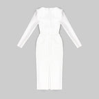 Cutout Long Sleeve Black Gown H5312