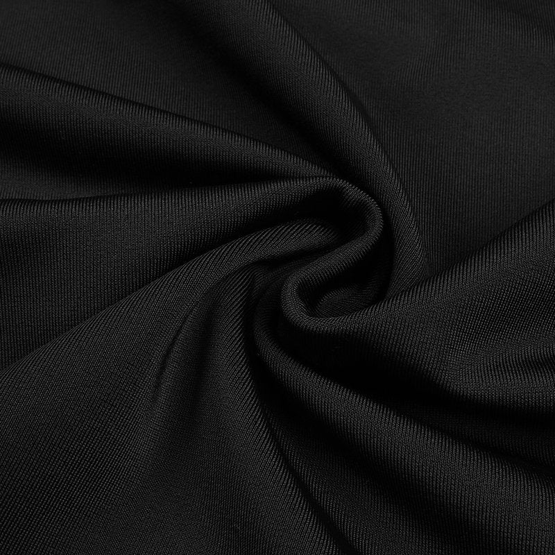 Cutout Long Sleeve Black Maxi Dress H6075