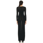 Cutout Long Sleeve Maxi Dress H6182
