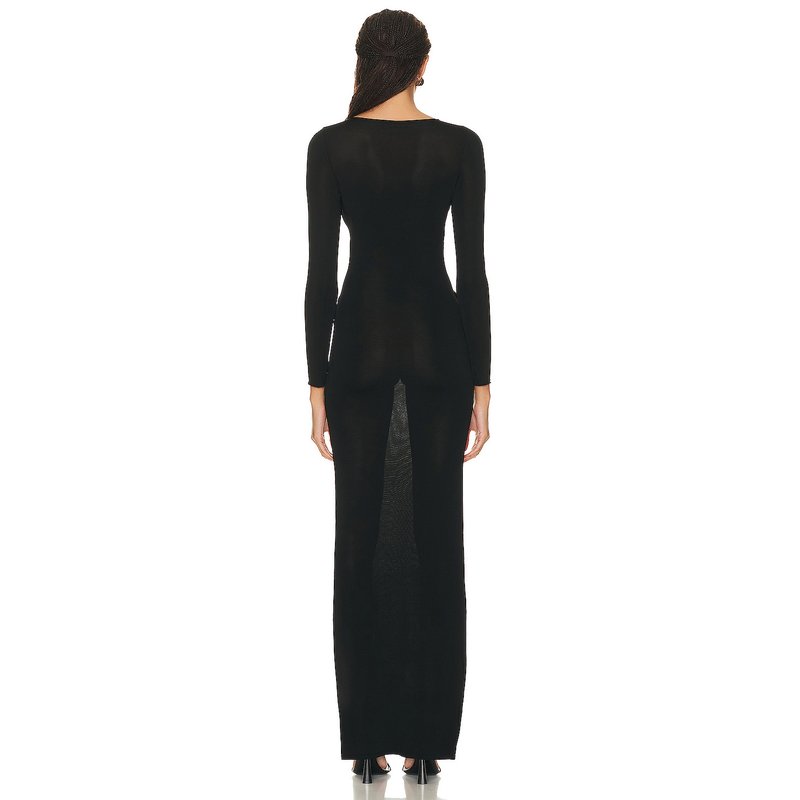 Cutout Long Sleeve Maxi Dress H6182