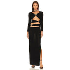 Cutout Long Sleeve Maxi Dress H6182