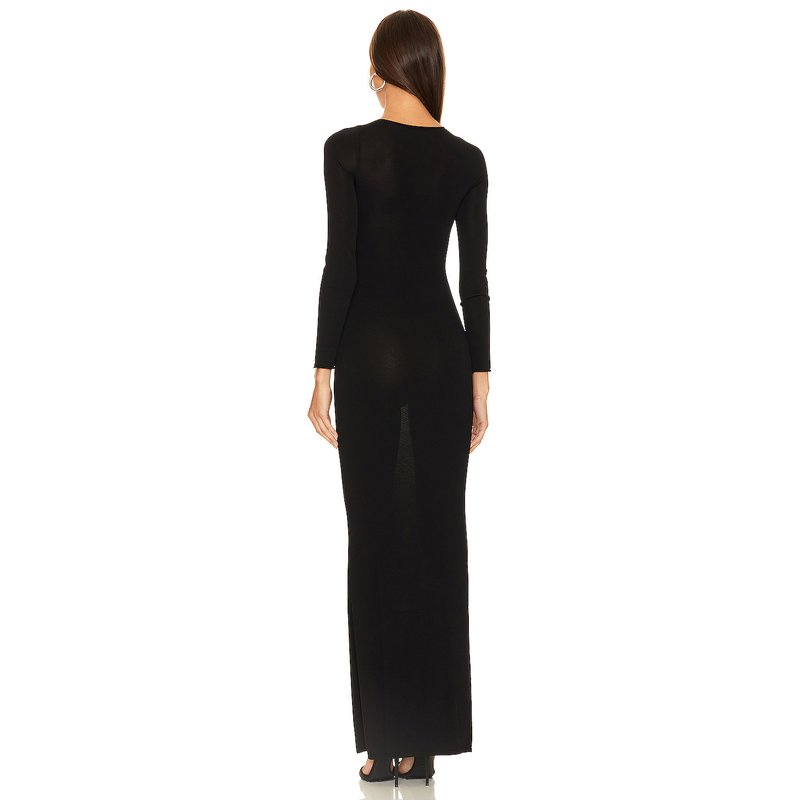 Cutout Long Sleeve Maxi Dress H6182
