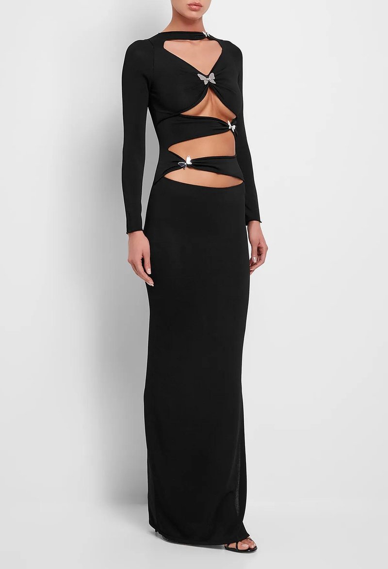 Cutout Long Sleeve Maxi Dress H6182