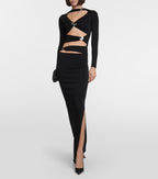 Cutout Long Sleeve Maxi Dress H6182