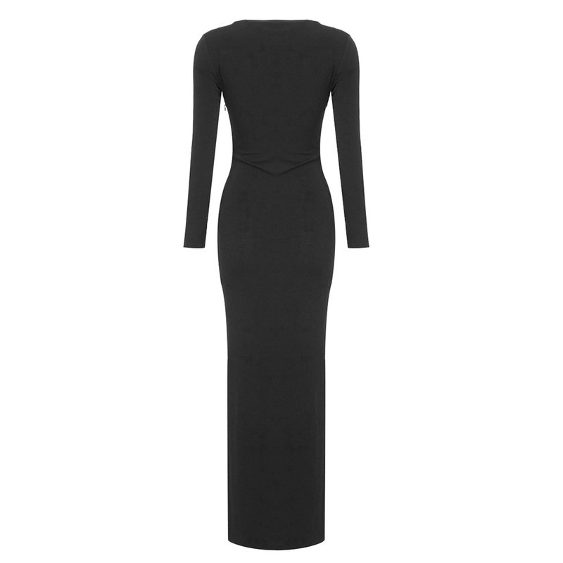 Cutout Long Sleeve Maxi Dress H6182