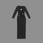 Cutout Long Sleeve Maxi Dress H6182