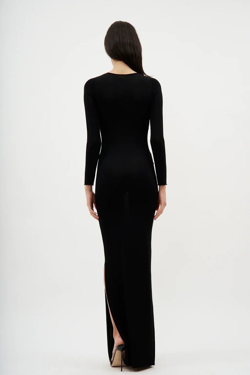 Cutout Long Sleeve Maxi Dress H7140