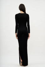 Cutout Long Sleeve Maxi Dress H7140