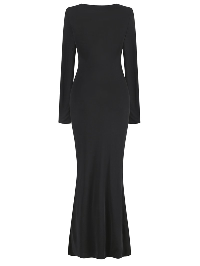 Cutout Long Sleeve Maxi Dress H7140