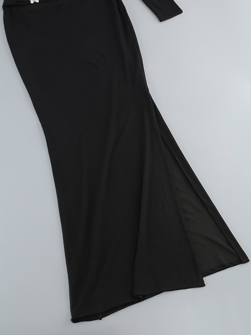 Cutout Long Sleeve Maxi Dress H7140