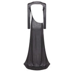Cutout Long Sleeve Shimmer Maxi Dress H6377