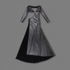 Cutout Long Sleeve Shimmer Maxi Dress H6377