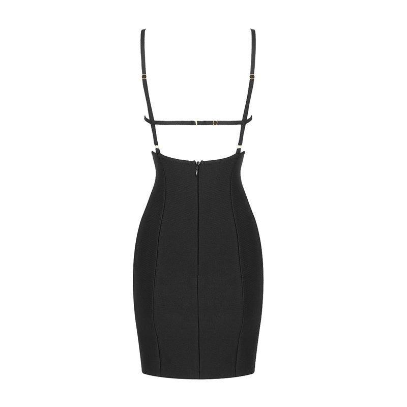 Cutout Red Mini Bandage Dress H4591