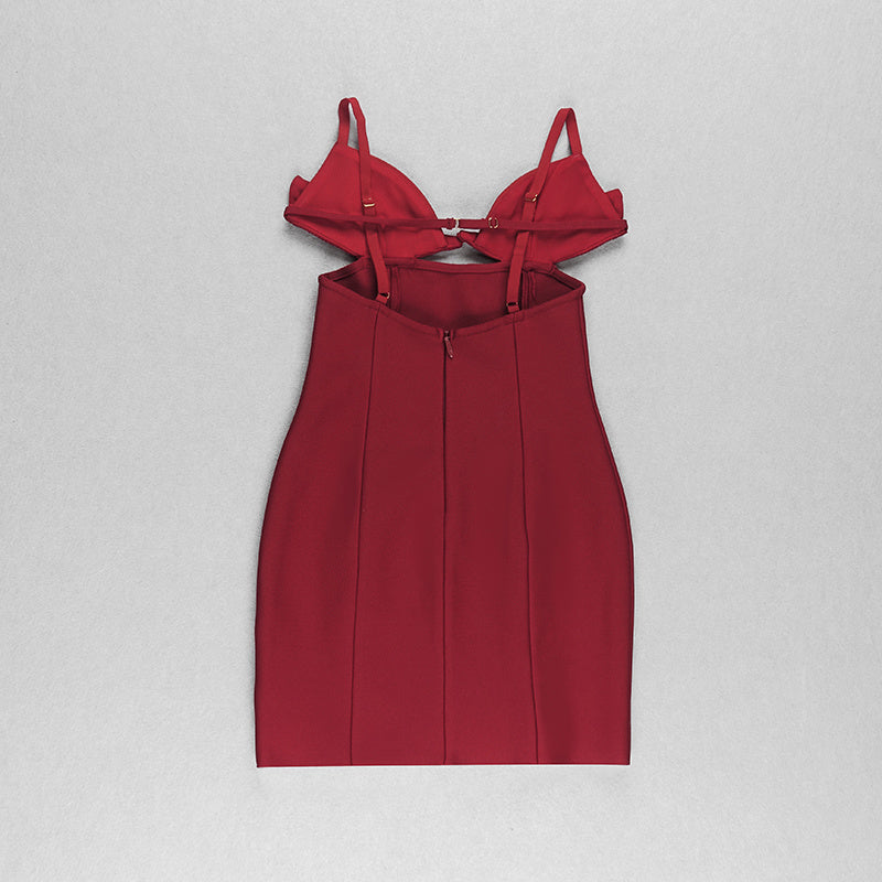 Cutout Red Mini Bandage Dress H4591