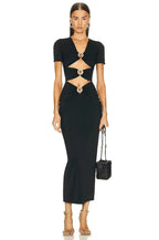 Cutout Ring Detail Midi Dress H6077