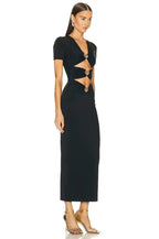 Cutout Ring Detail Midi Dress H6077