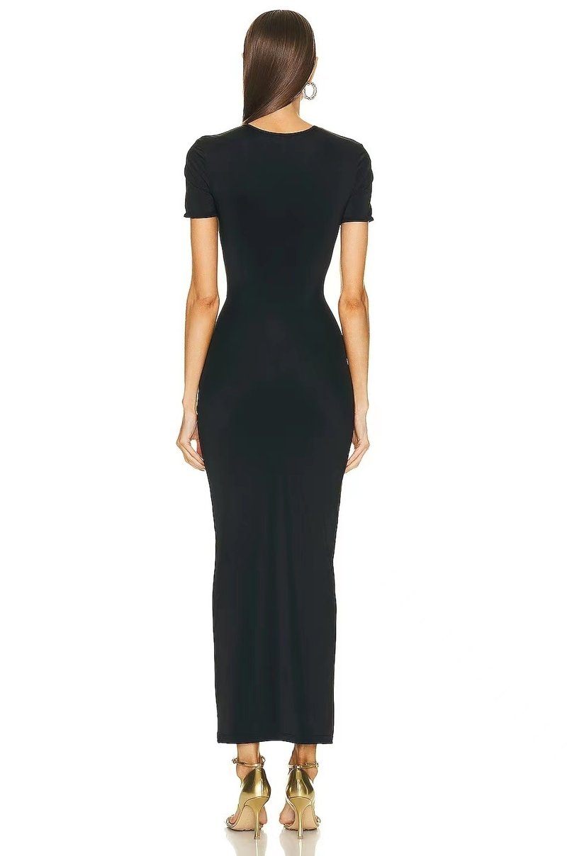 Cutout Ring Detail Midi Dress H6077