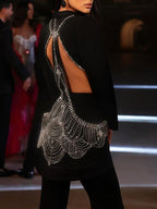 Cutout Sequin Lapel Tuxedo Suit H6739