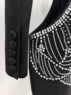 Cutout Sequin Lapel Tuxedo Suit H6739