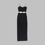 Cutout Strapless White Maxi Dress H5984