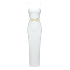 Cutout Strapless White Maxi Dress H5984