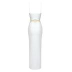 Cutout Strapless White Maxi Dress H5984