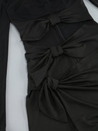 Cutout Tie Front Maxi Dress H6198