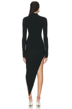 Cutout Turtleneck Asymmetrical Dress H6042