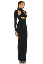 Cutout Turtleneck Bodycon Maxi Dress H6006