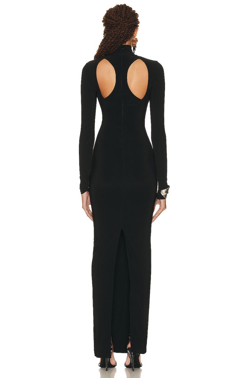 Cutout Turtleneck Bodycon Maxi Dress H6006