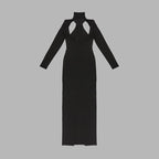 Cutout Turtleneck Bodycon Maxi Dress H6006