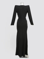 Deep V Neck Embellished Mermaid Dress H6218