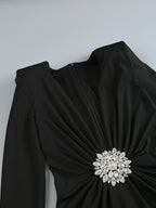 Deep V Neck Embellished Mermaid Dress H6218