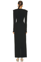 Deep V-Neck Red Plunge Gown H6007