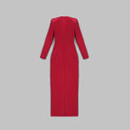 Deep V-Neck Red Plunge Gown H6007