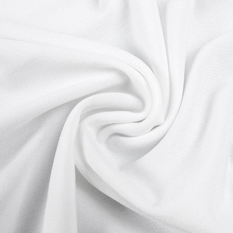 Deep V-Neck Ruched White Maxi Dress H6722