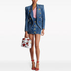 Denim Double-Breasted Blazer Dress H6364