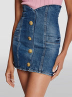Denim Double-Breasted Blazer Dress H6364