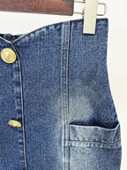 Denim Double-Breasted Blazer Dress H6364