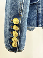 Denim Double-Breasted Blazer Dress H6364