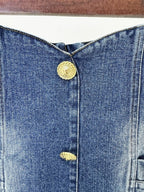 Denim Double-Breasted Blazer Dress H6364
