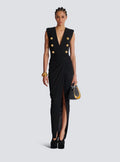 Double Breasted Button Sleeveless Maxi Dress H6693