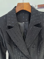 Double-Breasted Embellished Tuxedo Suit H7039