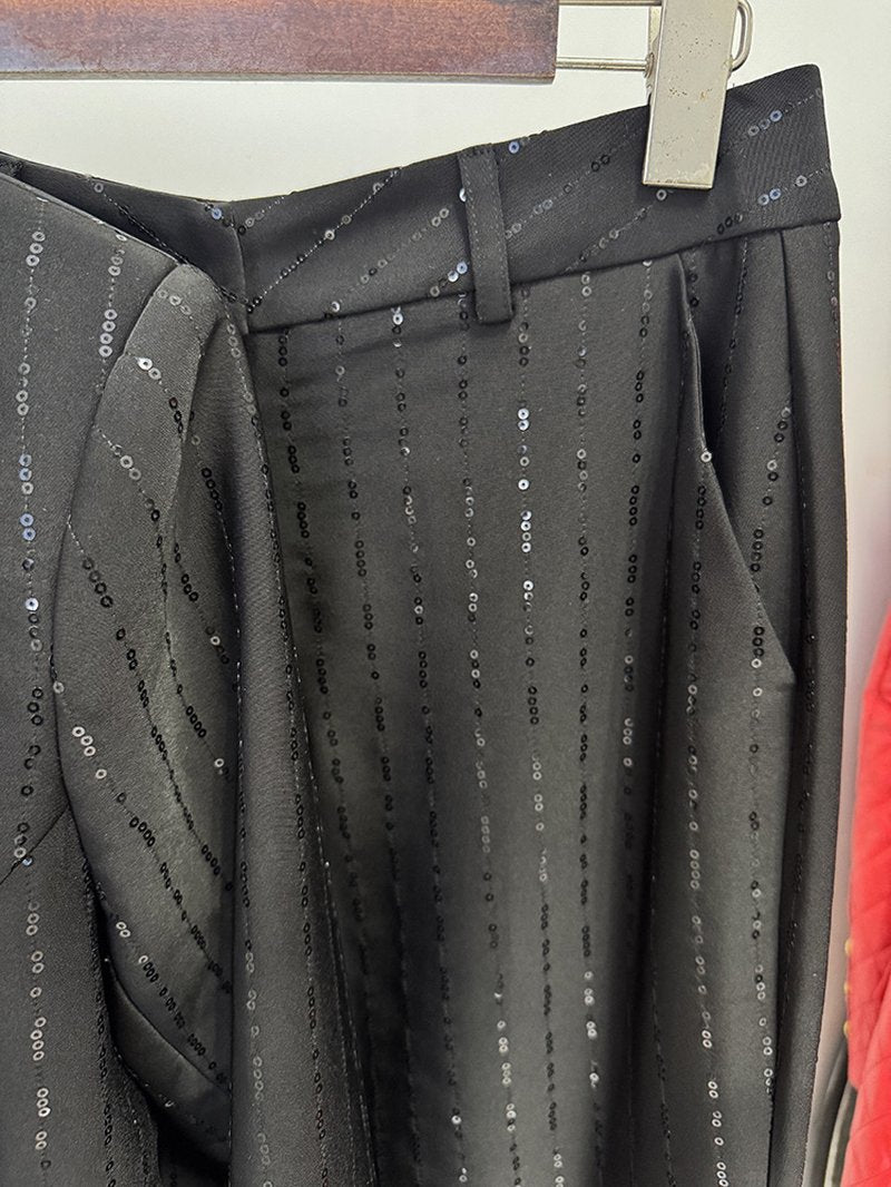 Double-Breasted Embellished Tuxedo Suit H7039