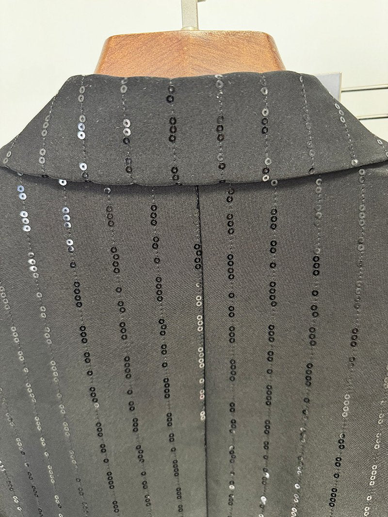 Double-Breasted Embellished Tuxedo Suit H7039