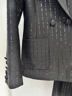 Double-Breasted Embellished Tuxedo Suit H7039