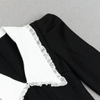 Double Breasted Puff Sleeve Midi Dress H6165