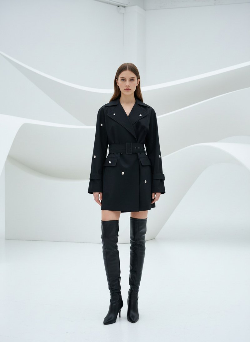 Double Breasted Trench Mini Dress H7115