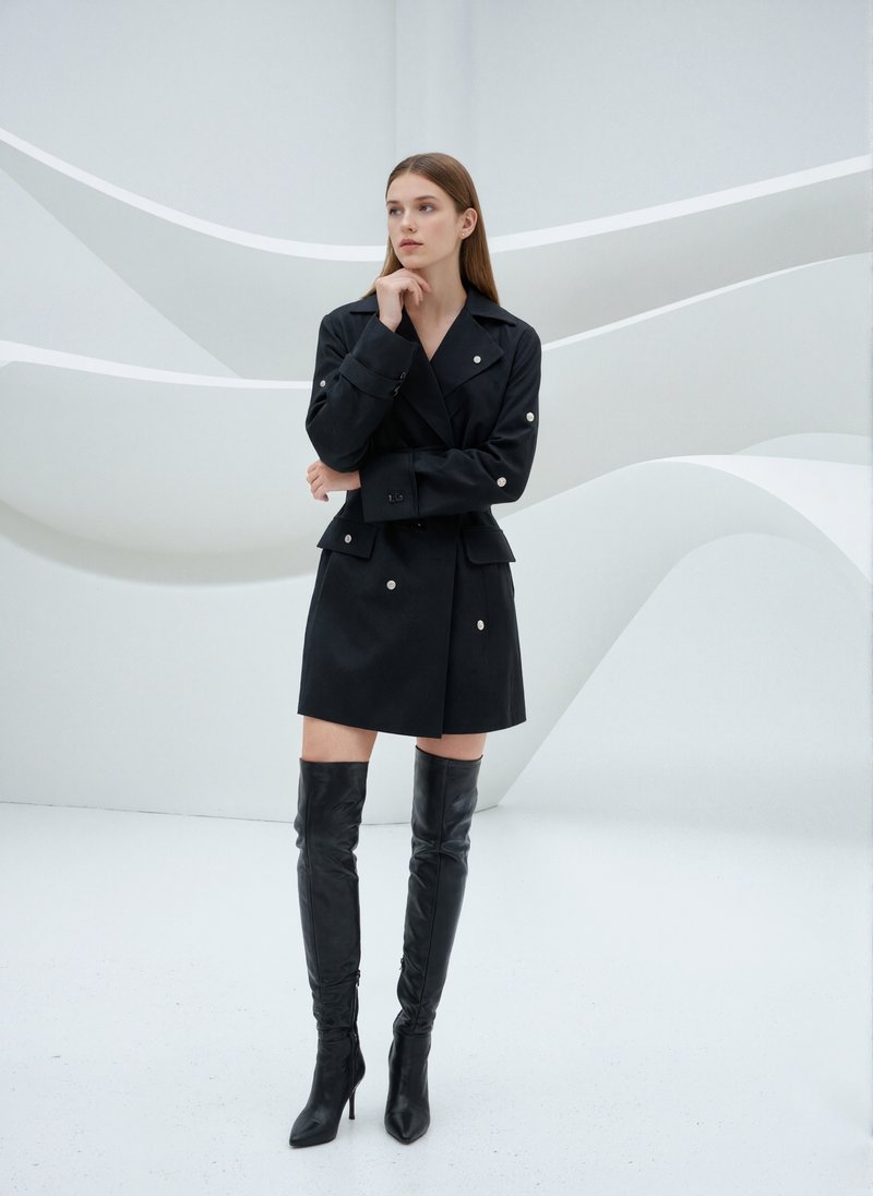 Double Breasted Trench Mini Dress H7115